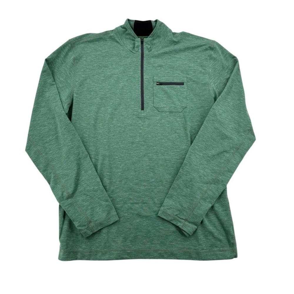 Prana Quarter Zip Pullover Mens XXL Green Heather Excellent M2ZYLO116 Activewear